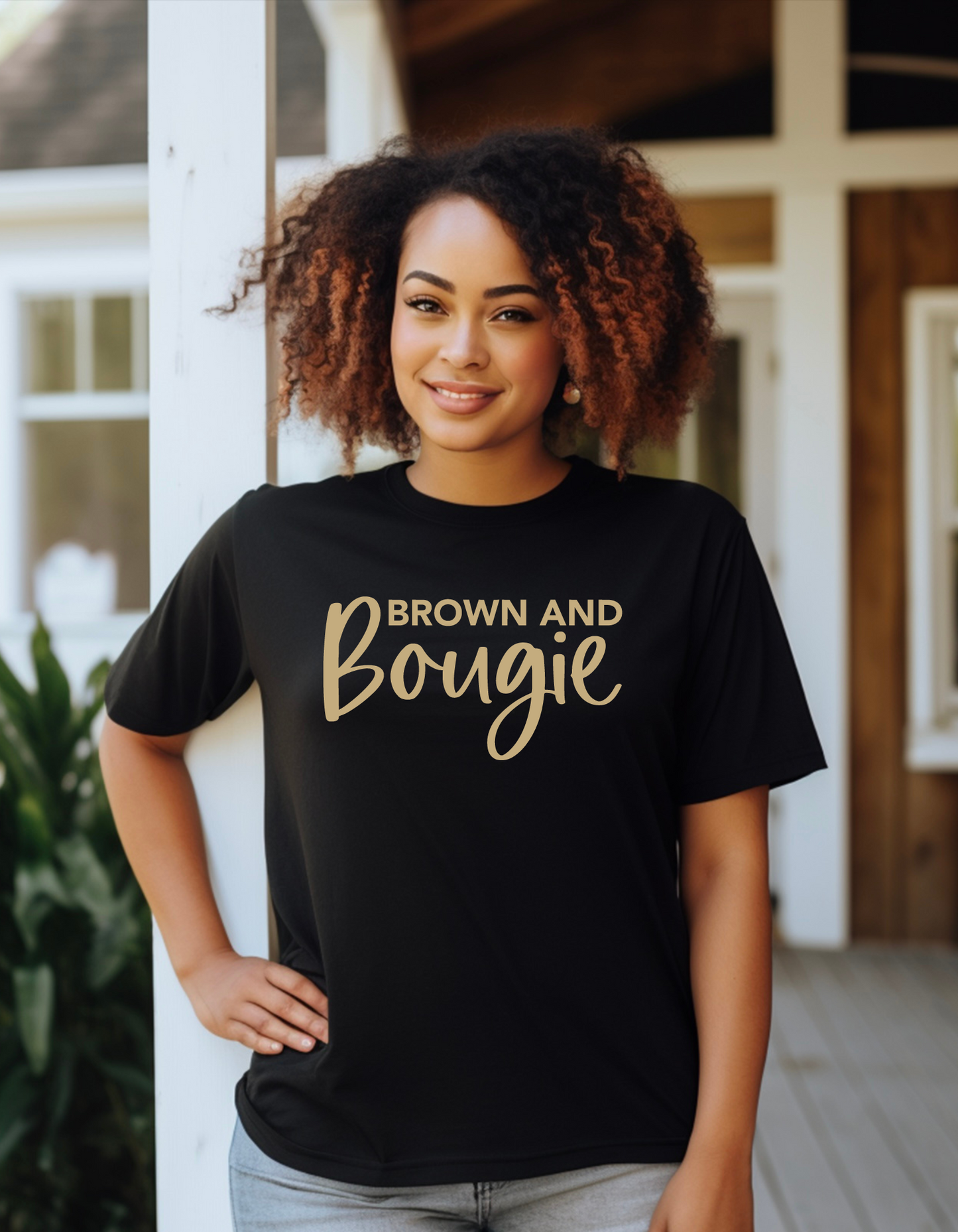 Brown & Bougie (Tan Font)